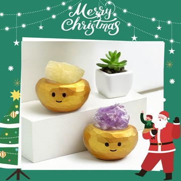 【命運好好玩】湯鎮瑋-招財黃晶+招貴紫晶元寶寶2入組