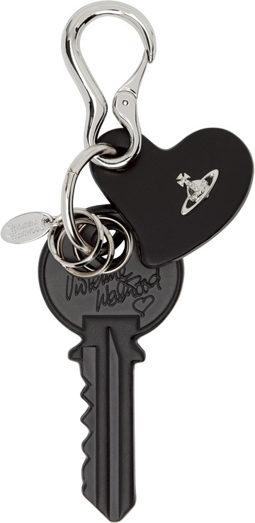 Vivienne Westwood 黑色 Leather Key & Heart 钥匙扣