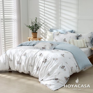 HOYACASA 60支銀纖維抗菌天絲兩用被床包組｜企鵝家族｜(單人/雙人/加大)