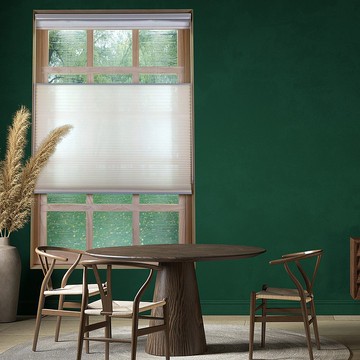 珍珠上下開合雙循環珠鍊透光蜂巢簾 (White Dove)