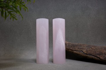 【好石多磨】紫白玉_玉石印章_夫妻結婚對章_圓章