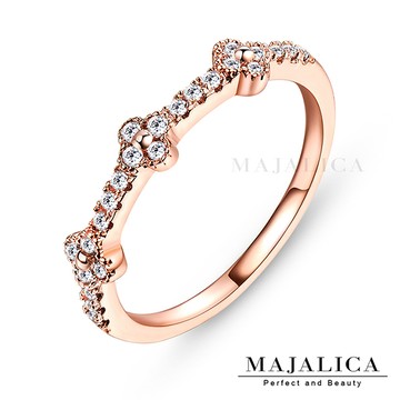 Majalica 迷你花純銀尾戒 玫金款 PR4012-2