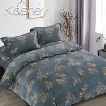 KOSNEY  鈴蘭夢  頂級法蘭絨單人三件式兩用被套床包組