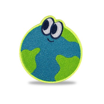 替換式3D刺繡魔鬼氈徽章-地球 書包配件
