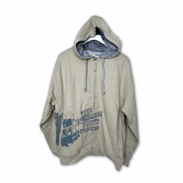 日本限量古著 寬版連帽厚外套-灰卡其