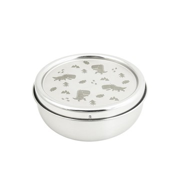 KOM - 316全不鏽鋼兒童隔熱碗 (恐龍)-附匙