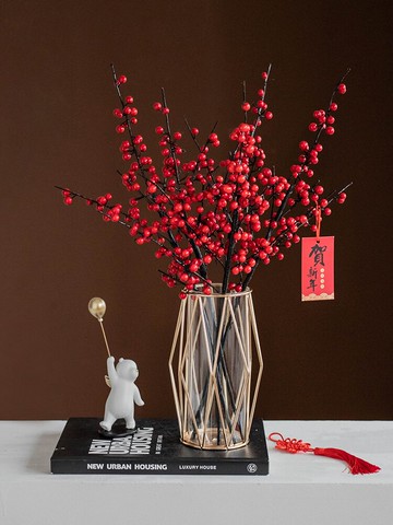 南十字星 虎年輕奢金屬花瓶客廳擺件創意插花發財果新年裝飾 拉索