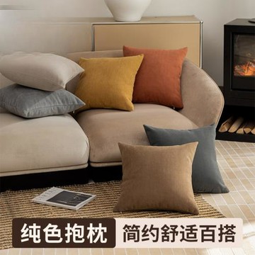 2025新款雪尼爾咖棕抱枕套方形大號靠墊床頭靠枕腰靠沙發靠背