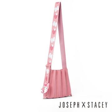 【官方直營】JOSEPH AND STACEY 三麗鷗聯名羽翼斜背百褶包-美樂蒂櫻花粉