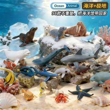 🔥臺灣熱賣⚡️海洋生物玩具海洋動物模型鯊魚兒童生日禮物軟膠海底世界玩具