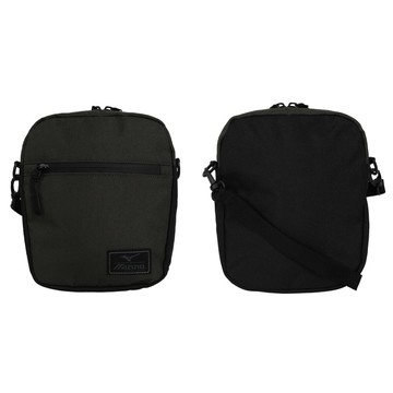 mizuno 隨身小包-斜背包 側背包 美津濃 台灣製 軍綠黑灰