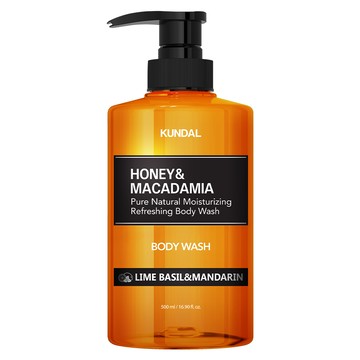 KUNDAL 昆黛爾 蜂蜜澳洲堅果保濕沐浴露 Lime Basil+Mandarin  500ml  1瓶