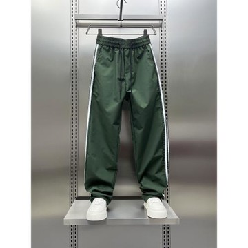 美式條紋休閑褲男秋季戶外速干三道杠運動褲寬松直筒長褲男女同款