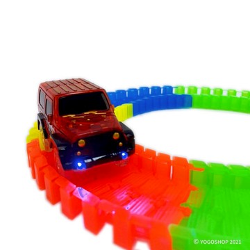 夜光 積木軌道車 7210 (附電池) 56pcs/一個入(促150) 百變軌道車 拼裝軌道玩具 軌道賽車 發光軌道車-CF135393【APP滿額下單10%點數(單一帳號最高1000點)】4/30止