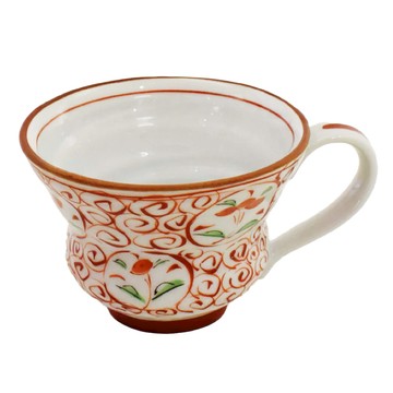 赤繪桔梗馬克杯-日本製  赤繪  1個