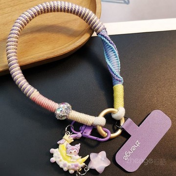 可愛手機掛繩手腕短款ins女款卡通吊墜飾品小衆精緻編織戶外旅遊