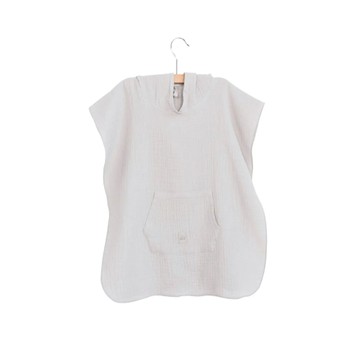 時尚小斗篷【荷蘭Nanami】寶貝純棉紗防曬斗篷 (淺灰) 新生兒禮 彌月禮 新手爸媽 寶寶 洗澡 浴巾 游泳 玩水 防曬巾