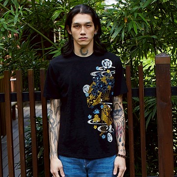 BIG TRAIN 加大京都花扇竹節棉男T-O80271-88