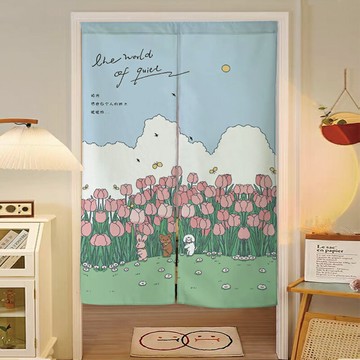 秋季新款門簾隔斷簾臥室客廳遮擋簾家用廚房半簾廁所衛生間掛布簾