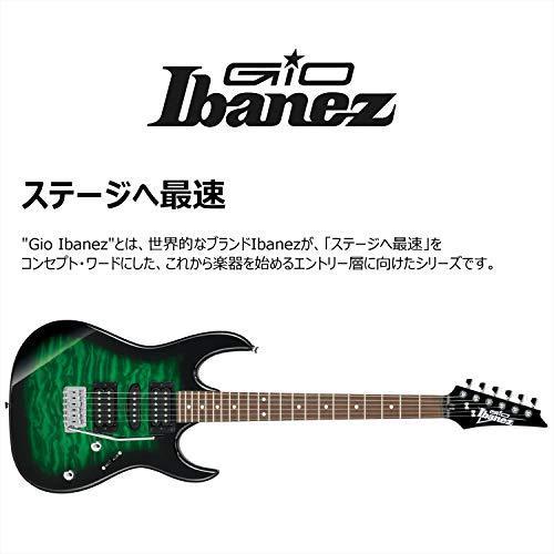 GIO Ibanez アクセサリーセット付き初心者向けエレキギターセット (トランスペアレント・エメラルド・バースト)