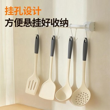 臺灣現/🎀鍋鏟 湯勺 炒菜鏟烹泰食品級硅膠鏟子湯勺漏勺家用炒菜不粘鍋抗菌耐高溫廚具全套裝