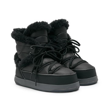 韓國 Rockfish Weatherwear COCOON PADDED BOOTS 中筒絨毛雪靴 黑色 BLACK