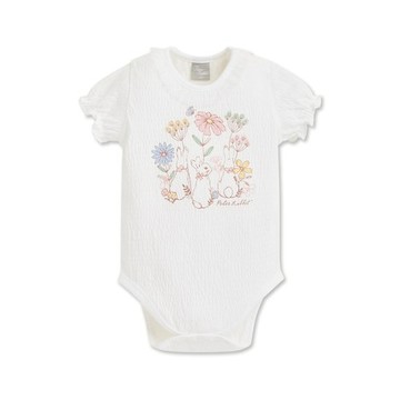 花花世界點點網紗領短袖連身衣