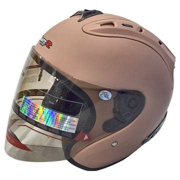 FIGHTER HELMET 普通型露臉式機車防護頭盔 含一層護目鏡 R3-A6  消光奶茶色  S