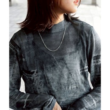 氛圍感中高領｜亮片薄紗上衣｜打造疊穿樂趣｜輕鬆搭配｜輕盈舒適 灰色EP-00111-Plus-05 BK