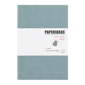 PAPERIDEAS 軟皮筆記本 索引 頁碼  空白霧藍色  1本