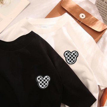 2025春夏燙鉆愛心情侶裝t恤貼布刺繡男女寬松大碼簡約純棉短袖潮