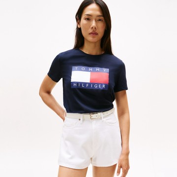 【Tommy Hilfiger】Heritage 旗幟標誌 T 恤_藍色