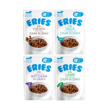ERIES伊瑞思 【48入=2盒】85G(3oz) 狗主食罐/餐包 (購買第二件贈送寵物玩具x1包)