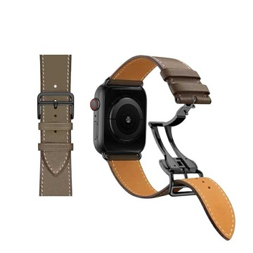 蘋果apple watch1234567代愛馬仕經典款蝴蝶扣商務錶帶42453841mm