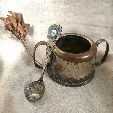 早期紀念湯匙Malaga Espana西班牙馬拉加 鍍銀茶匙/小湯匙