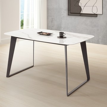 直人木業-STAR亮面雪花白140/80公分高機能材質陶板餐桌