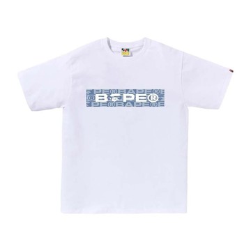 BAPE Lux Sport Pattern Box Logo Tee 男版 方框字體 短袖 白色 RAY-96 [台灣現貨]