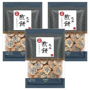九福 芝麻煎餅 200g 濃郁芝麻香 酥脆可口零嘴  3包
