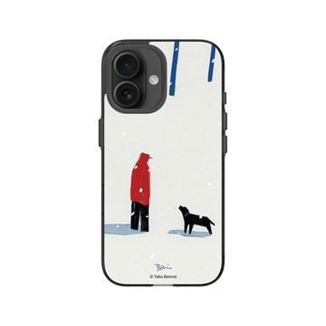 iPhone 16 Clear (相機按鈕) 酷墨灰 - Taku Bannai 坂内拓 - Snow fun｜雪地與愛犬的小步伐