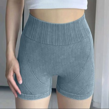 【臺灣出貨 免運】水洗蜜桃提臀瑜伽短褲無縫高腰運動瑜伽褲女健身夏季薄款三分褲