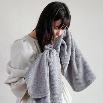 【單件8折】carari tricot編織紋系列 超細纖維擦頭巾(三色可選) 典雅白