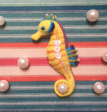 海馬－ 手作羊毛氈別針