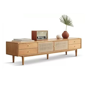 hoi! 源氏木語覓藤橡木實木四抽雙門1.8M電視櫃 Y49N03