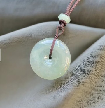 冰種翡翠平安扣編織項鍊 | 天然緬甸玉翡翠A貨 | 送禮