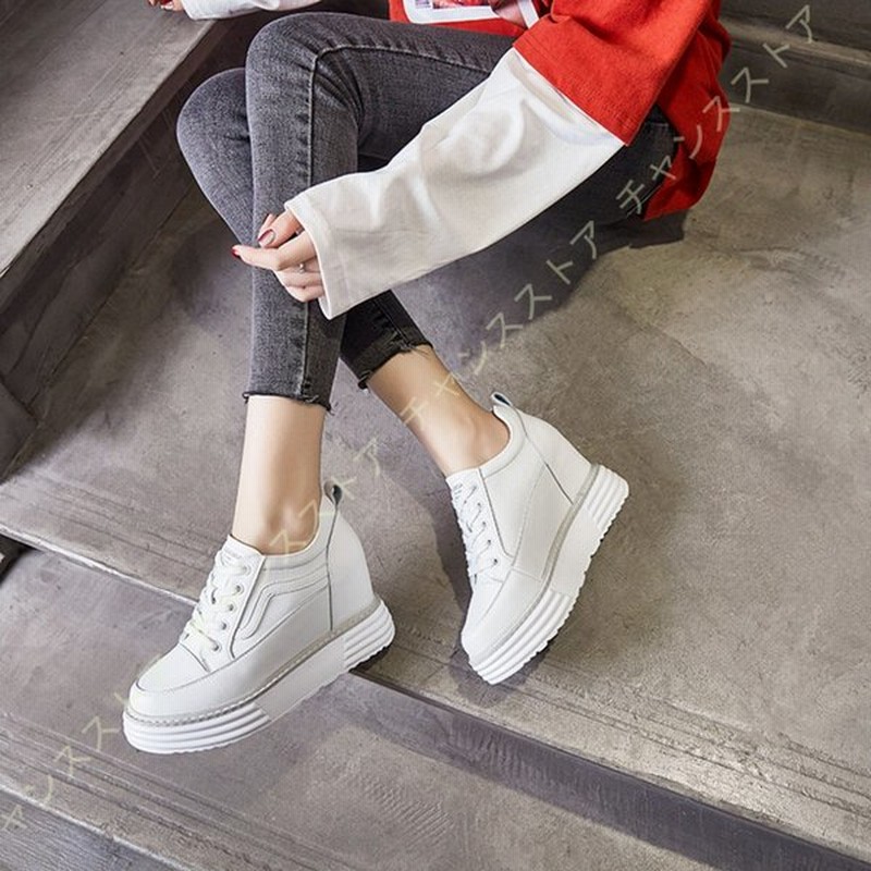 スリッポン 厚底 レースアップ レディース スニーカー 10センチ シークレットシューズ 軽量 厚底スニーカー カジュアル 旅行 歩きやすい デッキ シューズ 脚長 通販 Lineポイント最大0 5 Get Lineショッピング