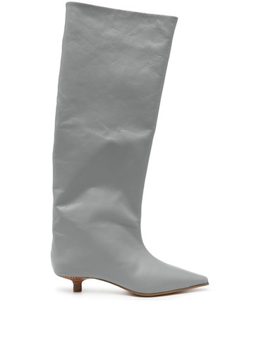 Senso - Fizz 40mm calf-length leather boots - women - Calf Leather/Kid Leather/Synthetic Resin - 41 - Grey