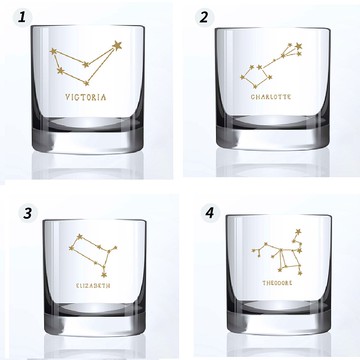Minimalist|簡單愛系列|訂製星座線條威士忌對杯|雕刻