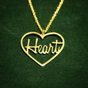 心形吊墜鍍金定制姓名項鍊