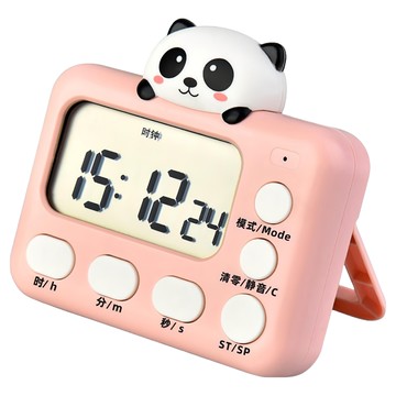 iSFun 可愛動物 創意造型料理時鐘計時器  熊貓 粉色  1個