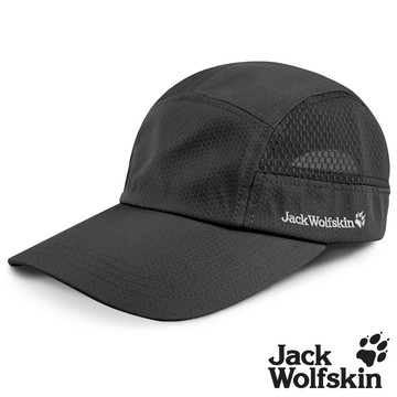 【Jack wolfskin 飛狼】石墨烯降溫 透氣抗菌棒球帽『黑』